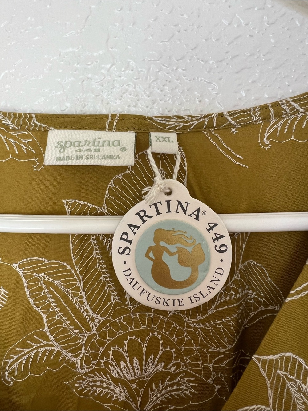Embroidered Spartina 449 Dress Mustard Chartreuse Yellow Floral Midi Maxi XXL - Picture 12 of 14